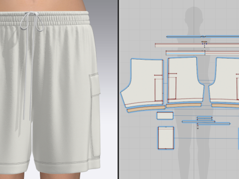Women Shorts Pant Modelo 3D