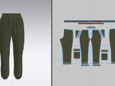 Womens Corduroy Pant 3Dモデル