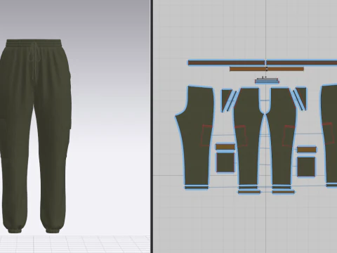 Womens Corduroy Pant 3D Model
