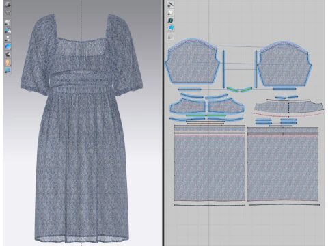 Womens Gathered Dress 3D Model