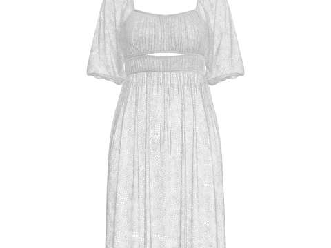 Womens Gathered Dress 3D 模型