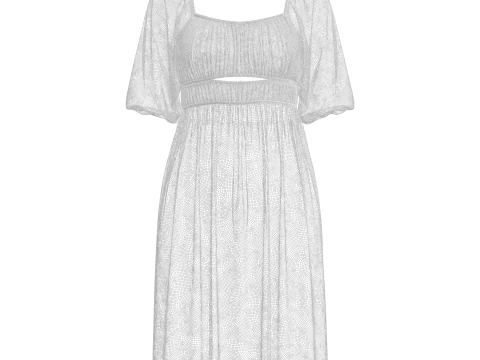 Womens Gathered Dress 3D Model