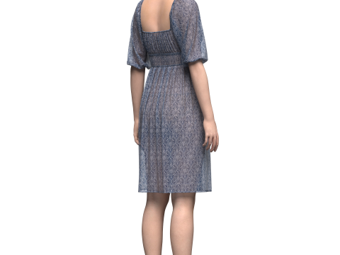 Womens Gathered Dress 3D 模型