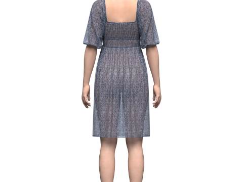 Womens Gathered Dress 3D 模型