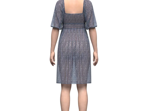 Womens Gathered Dress 3D Model
