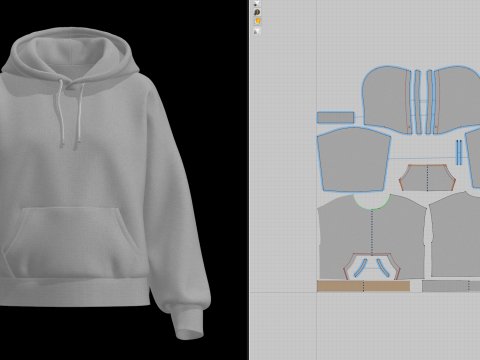 Women Oversized Hoodie 3D 모델