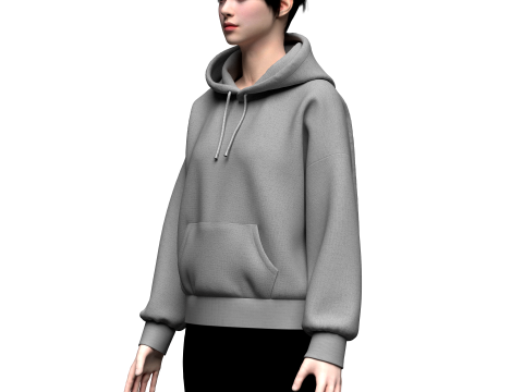 Women Oversized Hoodie 3D 모델