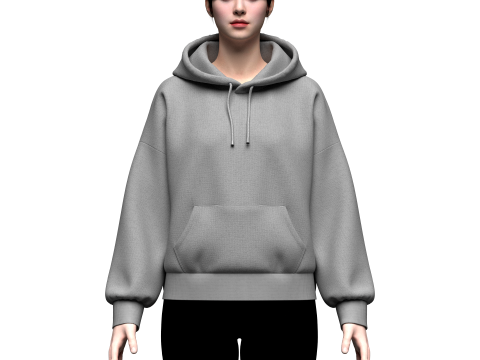Women Oversized Hoodie 3D 모델