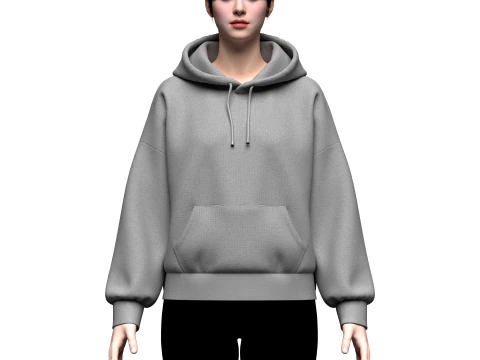 Women Oversized Hoodie 3D Model