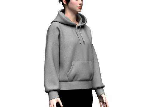Women Oversized Hoodie 3D Model