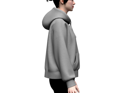 Women Oversized Hoodie 3D 모델
