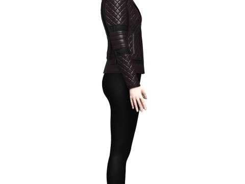 Womens Quilted Leather Jacket 3D Model