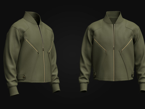 Mens Bomber Jacket 3D Model