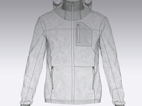 Mens Wind Jacket 3D Model