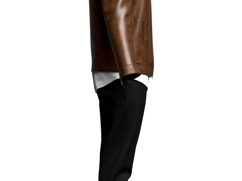 Mens Leather Jacket Outfit 3D Model
