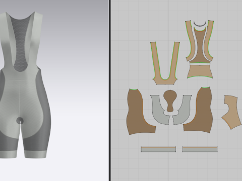 Womens Cycling Bib Shorts 3D Model