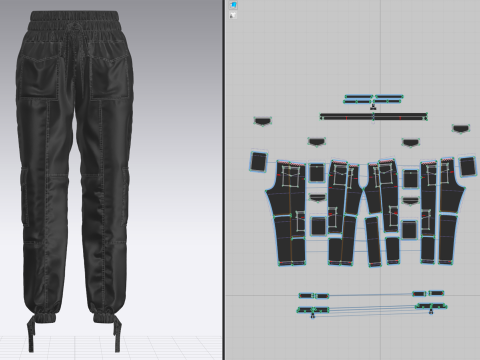 Womens Nylon Pant 3Dモデル