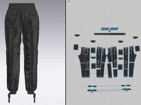 Womens Nylon Pant 3D Model