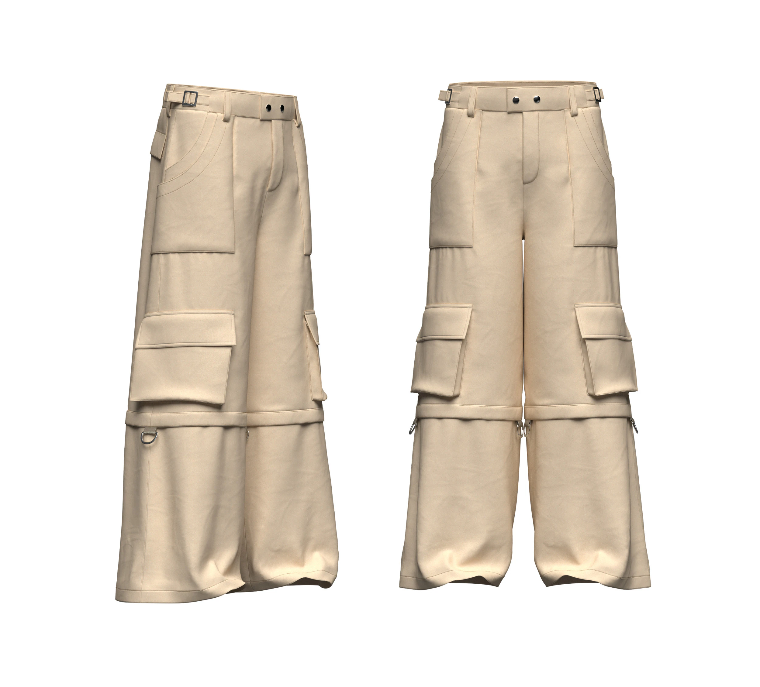 Unisex Oversized Pant 3D Model .c4d .max .obj .3ds .fbx .stl .blend 