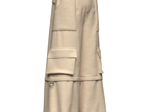 Unisex Oversized Pant Modelo 3D