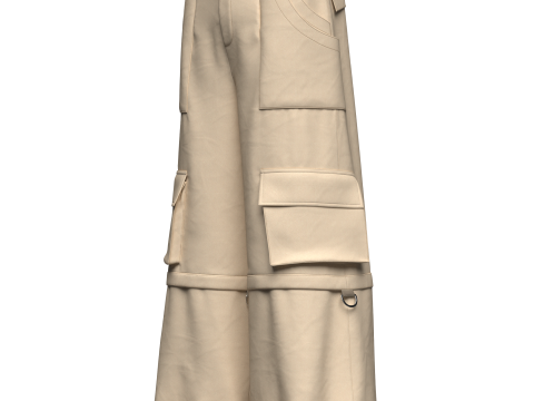 Unisex Oversized Pant Modelo 3D