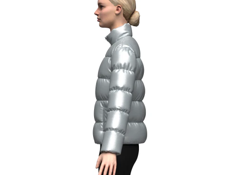 Jaqueta feminina baiacu Modelo 3D