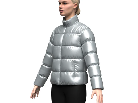 Jaqueta feminina baiacu Modelo 3D