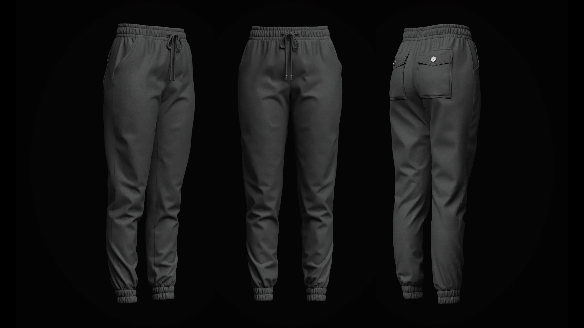 Womens Jogger 3D Model .c4d .max .obj .3ds .fbx .stl .blend 