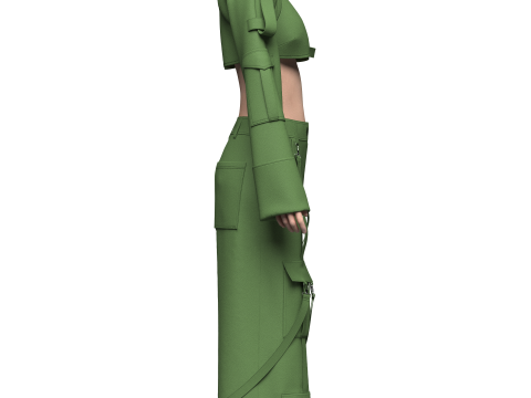 Womens Top and Cargo Pant 3D-Modell