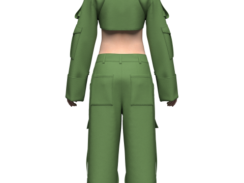 Womens Top and Cargo Pant 3D-Modell