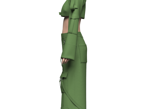 Womens Top and Cargo Pant 3D-Modell
