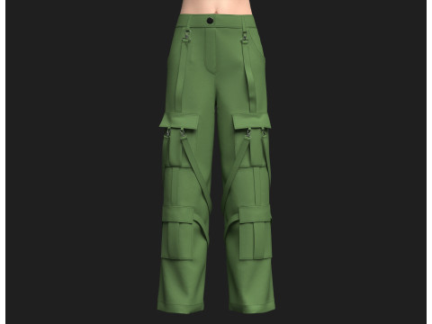 Womens Street Style Cargo Pant 3Dモデル