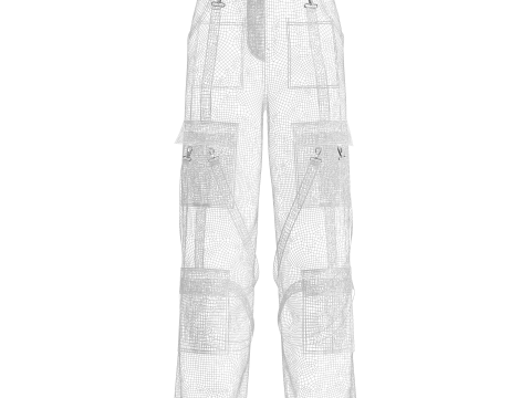 Womens Street Style Cargo Pant 3D 모델