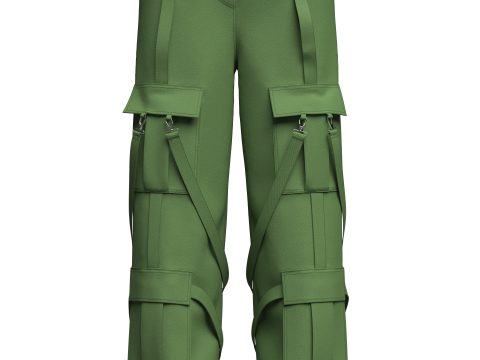 Womens Street Style Cargo Pant 3D 모델