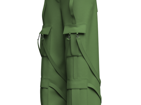 Womens Street Style Cargo Pant 3D 모델