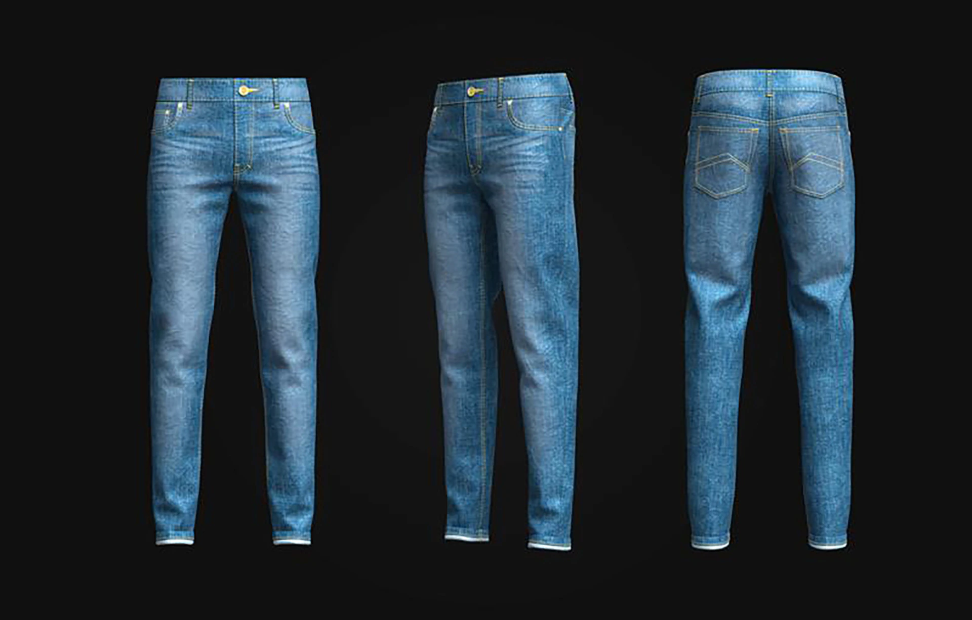 Mens Denim Pant 3D Model .c4d .max .obj .3ds .fbx .stl .blend 