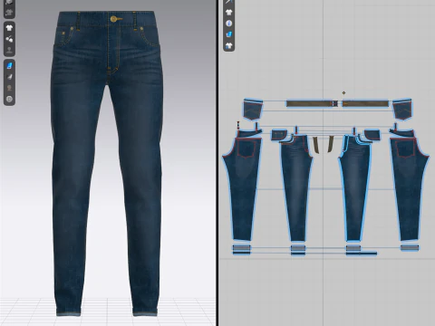 Mens Denim Pant 3D Model