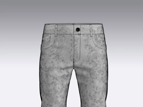 Mens Denim Pant 3D Model