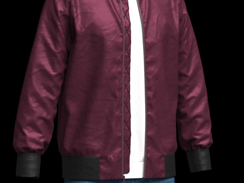Mens Winter Outfit Bomber Jacket Sweatshirt Jeans Modelo 3D