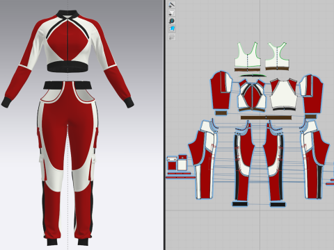 Womens Streetwear Outfit 3D-Modell