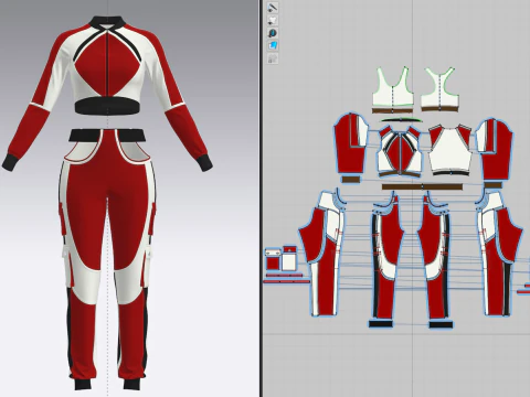 Roupa urbana feminina Modelo 3D