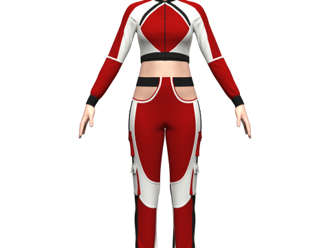 Womens Streetwear Outfit 3D-Modell