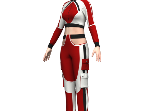 Womens Streetwear Outfit 3D-Modell