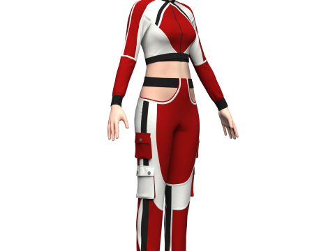 Womens Streetwear Outfit 3D-Modell