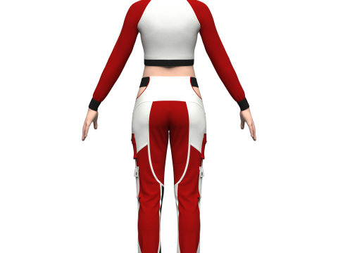 Womens Streetwear Outfit 3D-Modell