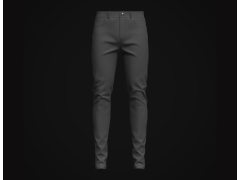 Mens Black Denim Pant 3D-Modell