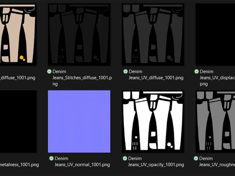 Mens Black Denim Pant Model 3D