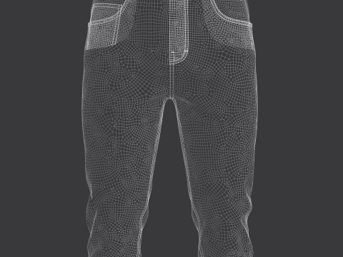 Mens Black Denim Pant Model 3D