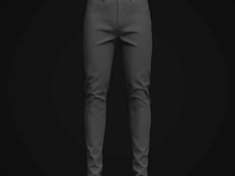 Mens Black Denim Pant Model 3D