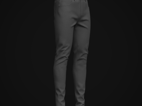 Mens Black Denim Pant Model 3D